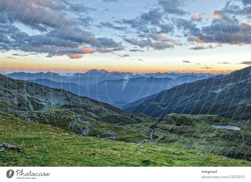 Alpenblick Ferien & Urlaub & Reisen Tourismus Ausflug Abenteuer Ferne Freiheit Sommerurlaub Sonne Berge u. Gebirge wandern Umwelt Natur Landschaft Himmel Wolken