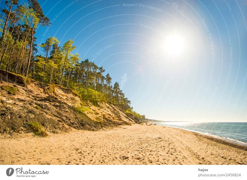 wilde Ostseeküste in Polen Ferien & Urlaub & Reisen Strand Sand Riff blau gelb Tourismus dünen bäume einsam natürlich meer sommer urlaub ferien unberührt polen