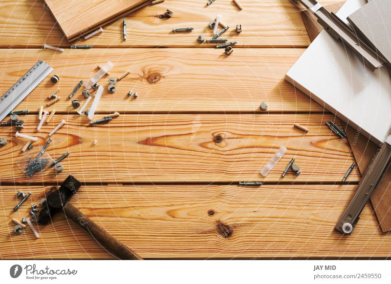 Verschiedene Holz- und Tischlerarbeiten oder Bauwerkzeuge Freizeit & Hobby Basteln Möbel Beruf Arbeitsplatz Industrie Hammer Menschengruppe Urelemente Sammlung