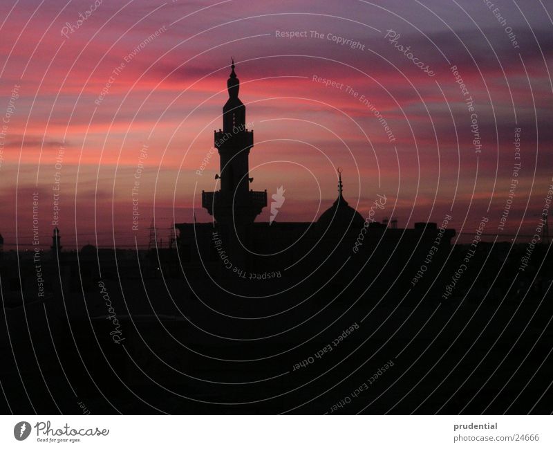 moschee am morgen Moschee Roter Himmel Arabien Architektur Morgen