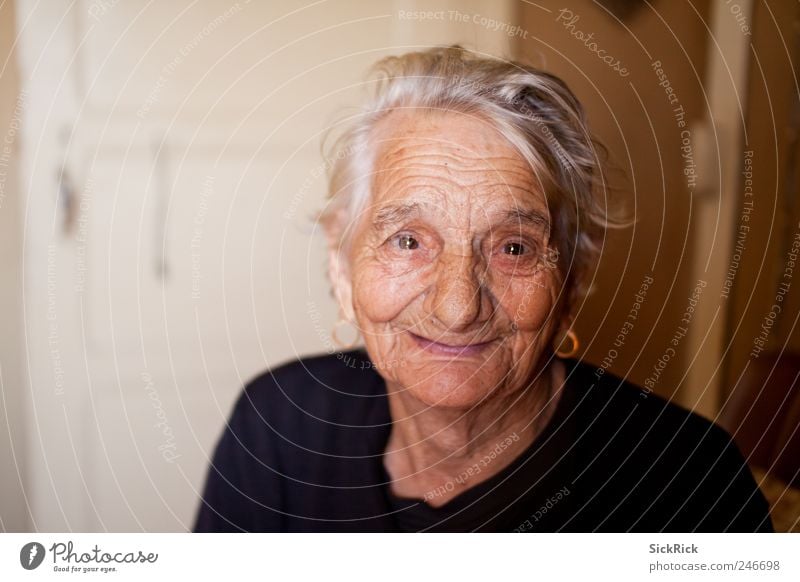 97 Gesundheit Weiblicher Senior Frau Großmutter Leben Kopf 1 Mensch 60 und älter alt außergewöhnlich Freundlichkeit niedlich braun Stimmung Lebensfreude
