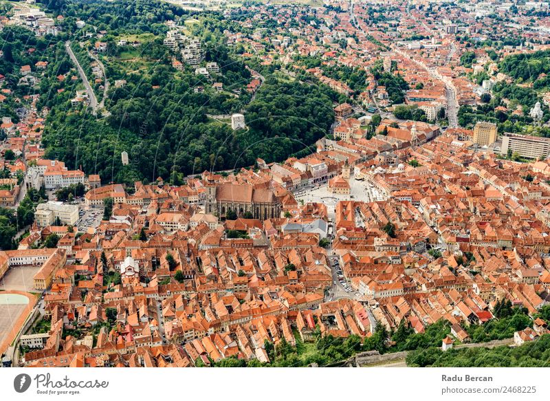 Luftaufnahme der Stadt Brasov in Rumänien brasov Transsilvanien alt Aussicht Ferien & Urlaub & Reisen mittelalterlich Europa Architektur Großstadt Attraktion