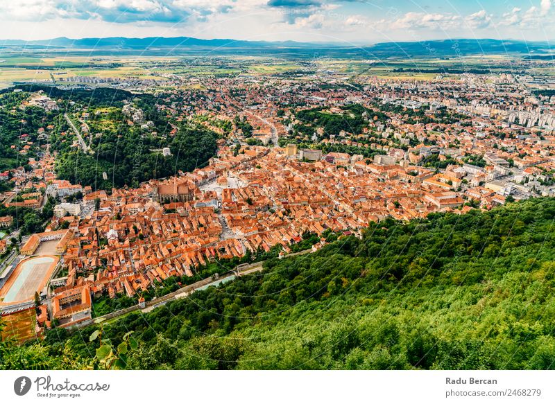Luftaufnahme der Stadt Brasov in Rumänien brasov Transsilvanien alt Aussicht Ferien & Urlaub & Reisen mittelalterlich Europa Architektur Großstadt Attraktion