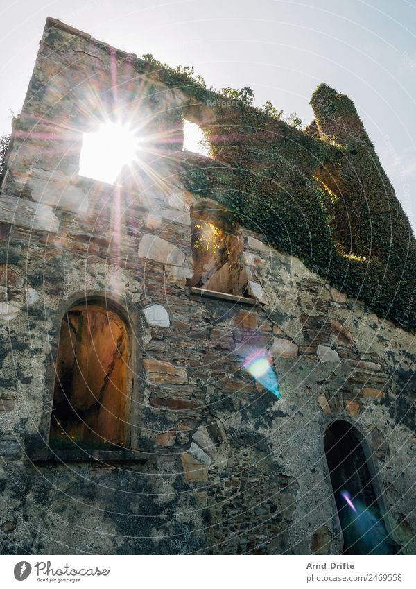 Irland - Clifden Castle Ferien & Urlaub & Reisen Ausflug Abenteuer Ferne Himmel Efeu Burg oder Schloss Ruine Mauer Wand Fenster Tür Sehenswürdigkeit kaputt