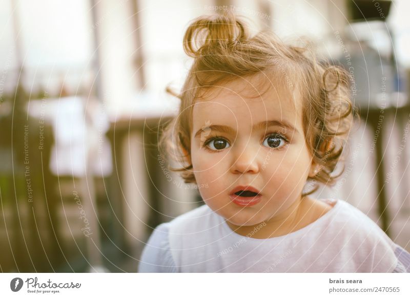 Neugierde Lifestyle Freude Glück schön Gesicht Kindergarten Mensch feminin Baby Kleinkind Mädchen Frau Erwachsene Kindheit Kopf 1 Natur entdecken Lächeln Blick