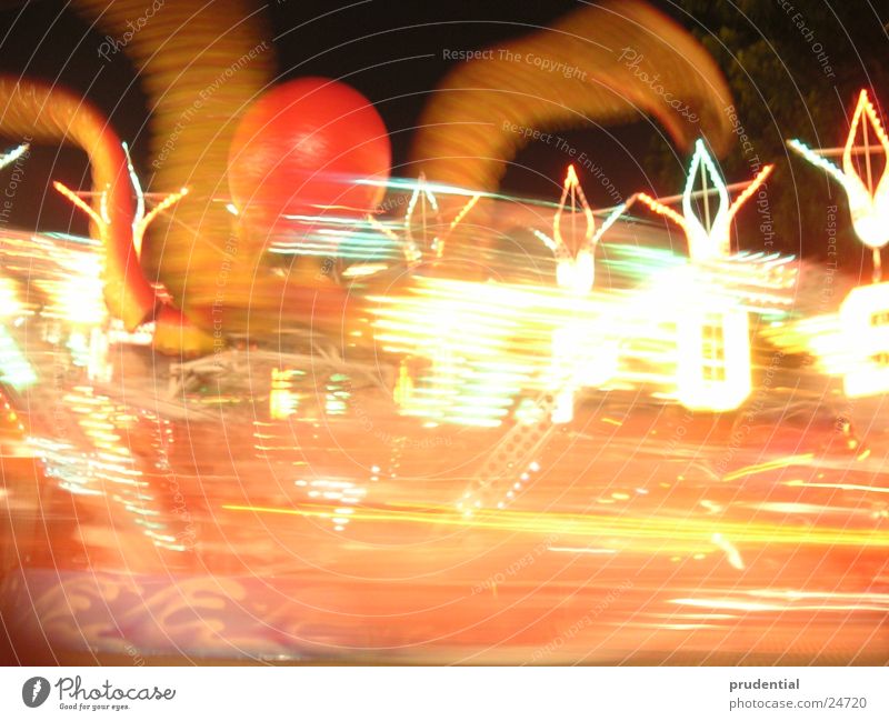 rummelplatz 5 Jahrmarkt Karussell Langzeitbelichtung dunkel Dienstleistungsgewerbe carousel merry-goround roundabout octupus Licht Abend