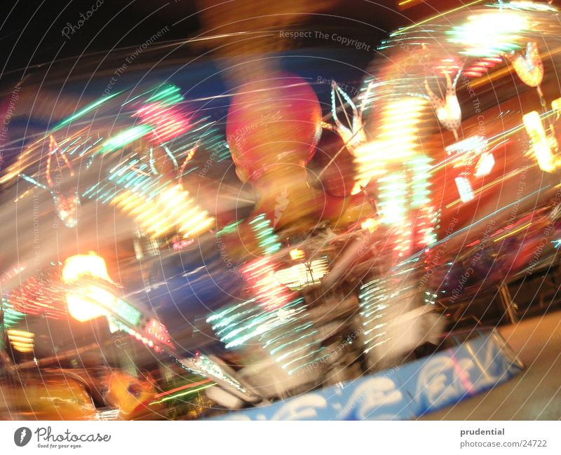 rummelplatz 4 Jahrmarkt Karussell Langzeitbelichtung dunkel Dienstleistungsgewerbe carousel merry-goround roundabout octupus Licht Abend