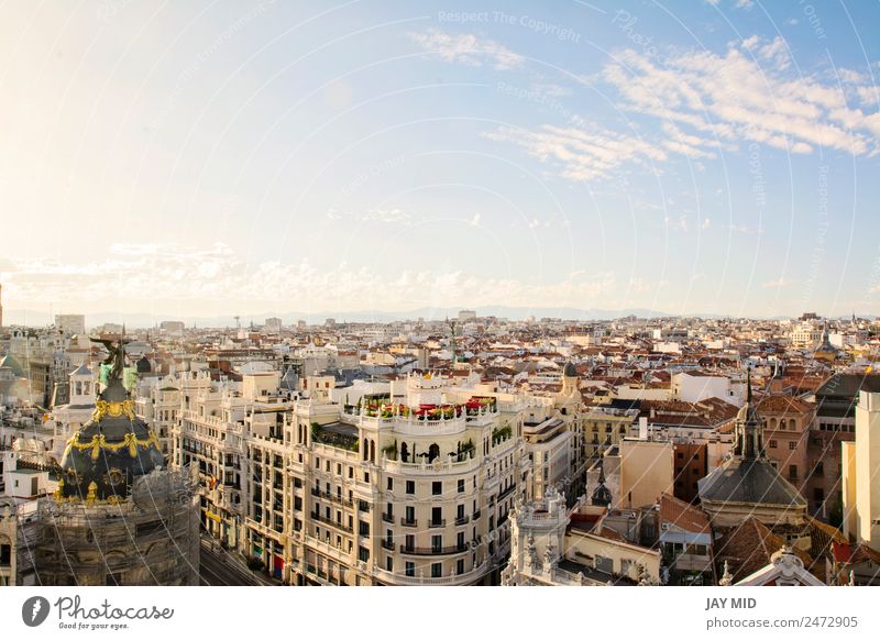 Die Skyline von Madrid (Spanien) von de CBA Ferien & Urlaub & Reisen Tourismus Landschaft Himmel Horizont Stadtzentrum Altstadt Palast Gebäude Architektur