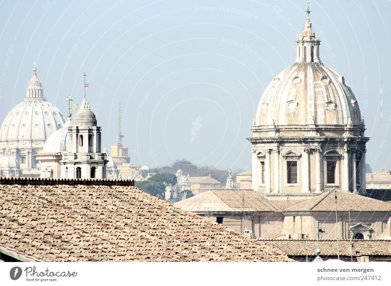 römisch Rom Italien Stadt Hauptstadt Stadtzentrum Altstadt Skyline Architektur Sehenswürdigkeit Kreuz Religion & Glaube Gedeckte Farben mehrfarbig Außenaufnahme