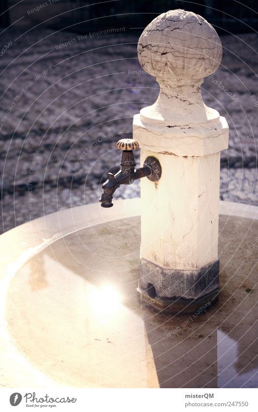 Erfrischung. Kunstwerk ruhig abgelegen Brunnen Dorfplatz Marmor Italien Detailaufnahme Wasser Wasserstelle Wasserhahn alt historisch Stilrichtung antik Altstadt