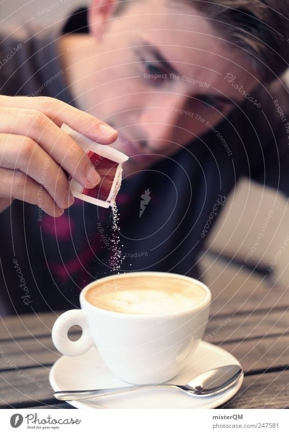 Zuckerguß. Getränk Zufriedenheit ästhetisch genießen Zuckerstreusel Kaffee Kaffeetasse Kaffeepause Kaffeetrinken Kaffeelöffel Kaffeebecher Milchkaffee