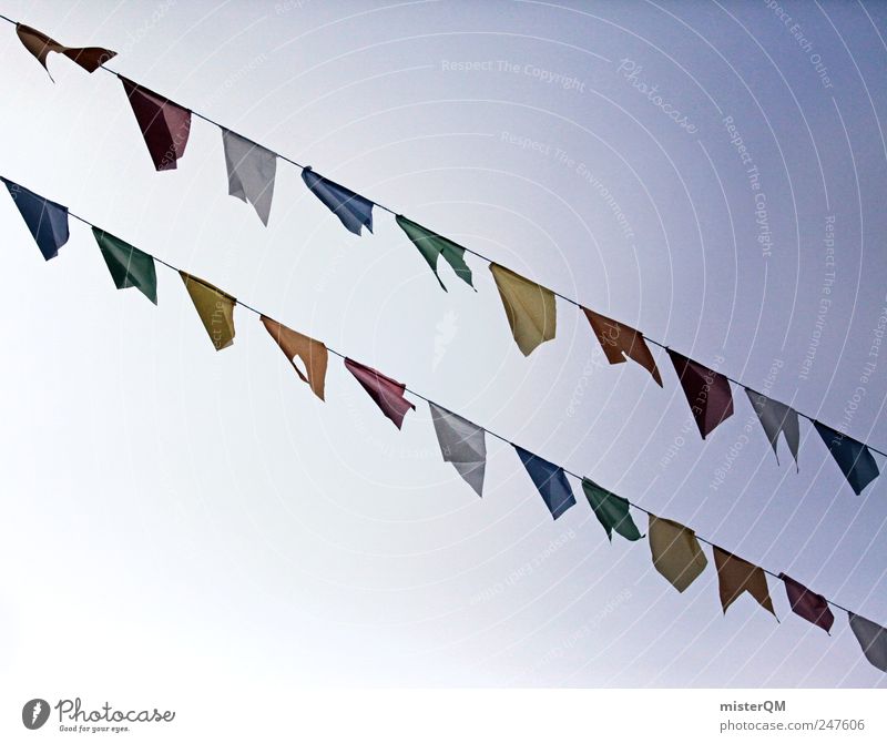 Vom Winde... Kunst ästhetisch Fahne Tibet Gebetsfahnen mehrfarbig Vielfältig wehen 2 Girlande festlich Himmel Religion & Glaube Feiertag Karneval Reihe