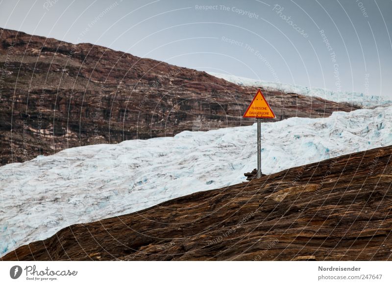 Panta rhei ruhig Berge u. Gebirge Natur Landschaft Urelemente Klima Klimawandel Eis Frost Felsen Gletscher Zeichen Schriftzeichen Schilder & Markierungen