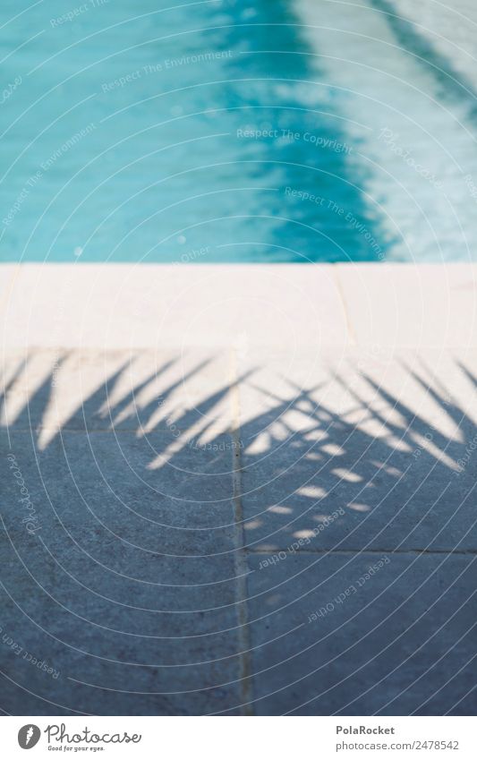#A# Urlaubsstimmung Kunst ästhetisch Palmenwedel Schwimmbad Hotelpool blau Ferien & Urlaub & Reisen Urlaubsfoto Erholung Paradies paradiesisch Sommer
