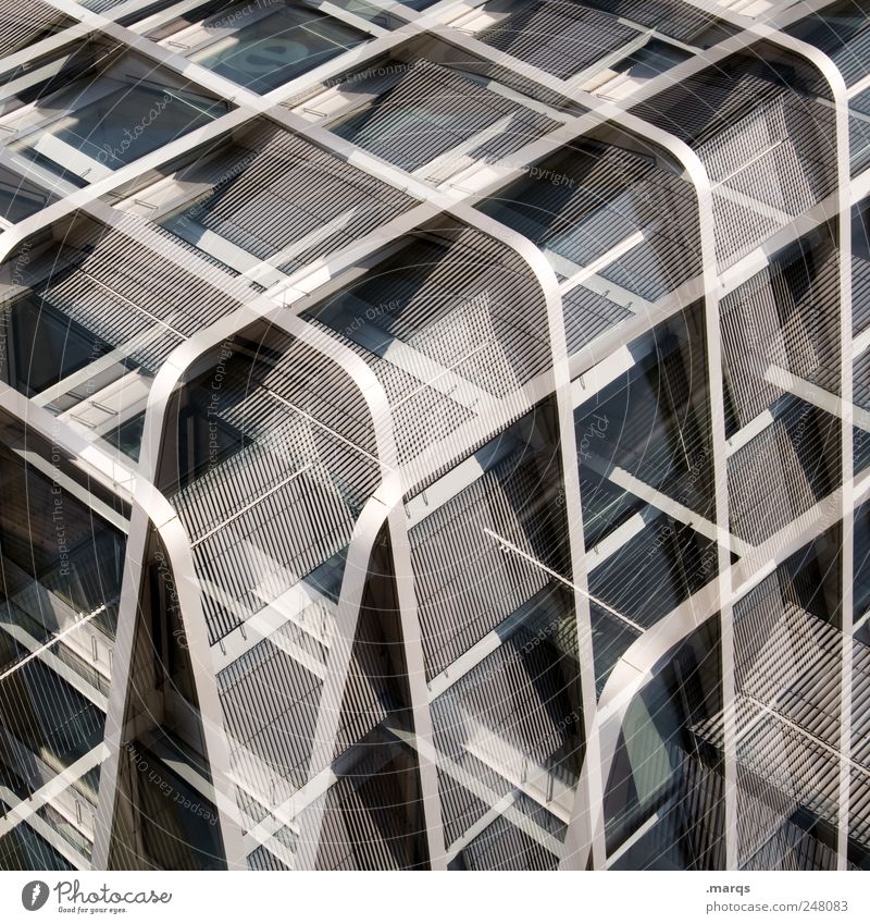 Kubus elegant Stil Design Fassade Metall Linie Streifen außergewöhnlich einzigartig modern verrückt Perspektive Präzision Surrealismus Zukunft Würfel