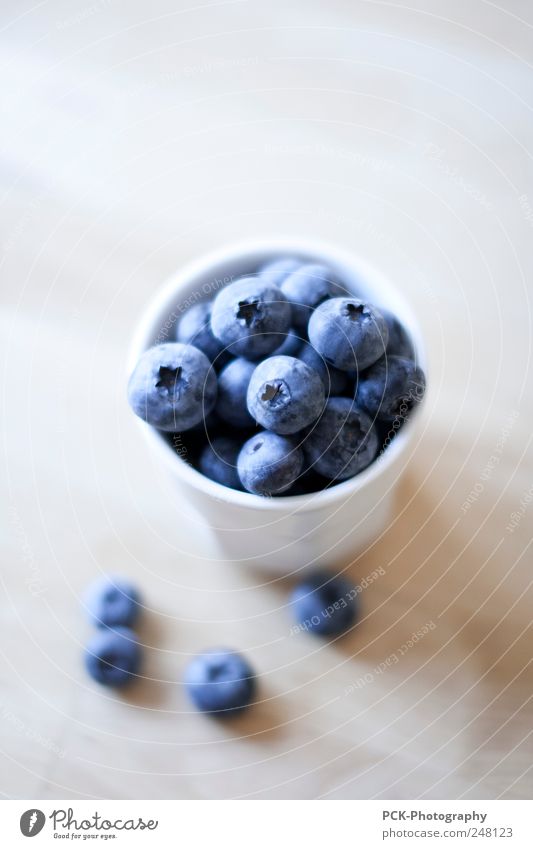Heidelbeeren im Becher Frucht Dessert Ernährung Vegetarische Ernährung Schalen & Schüsseln Tasse Lifestyle Stil nachhaltig blau violett Unschärfe Stillleben