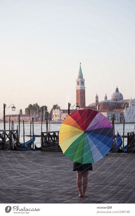 Let's Colour Venice I Kunst Maler Kunstwerk Gemälde ästhetisch Kreativität Fernweh Reisefotografie Venedig Italien Renaissance regenbogenfarben Regenschirm