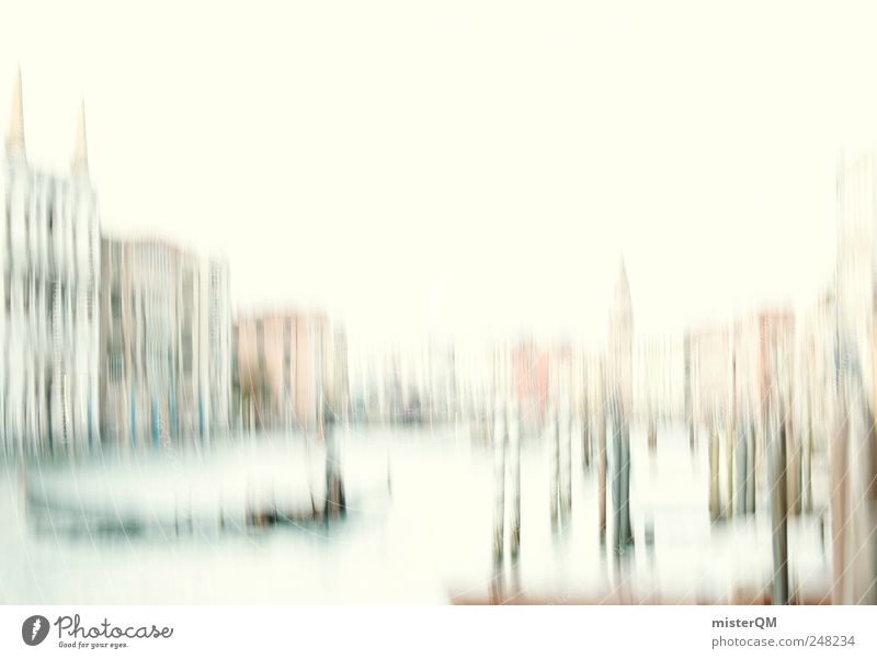 canal grande. Kunst Kunstwerk Gemälde ästhetisch elegant Venedig Italien Ferien & Urlaub & Reisen Urlaubsort Sehenswürdigkeit Canal Grande Gondel (Boot) Haus
