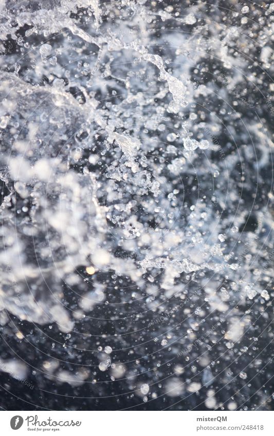 Space. Kunst ästhetisch Wasser Wassertropfen Wasseroberfläche spritzen weiß Gischt Schaum Partikel Urelemente Zeit gefroren frisch platschen nass kalt
