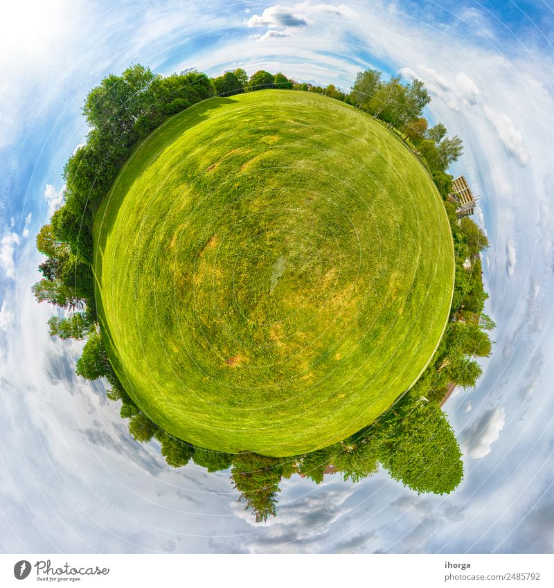 Little Planet. Panorama der Naturlandschaft in Deutschland. schön Ferien & Urlaub & Reisen Sommer Sonne Umwelt Landschaft Himmel Wolken Baum Gras Park Wiese