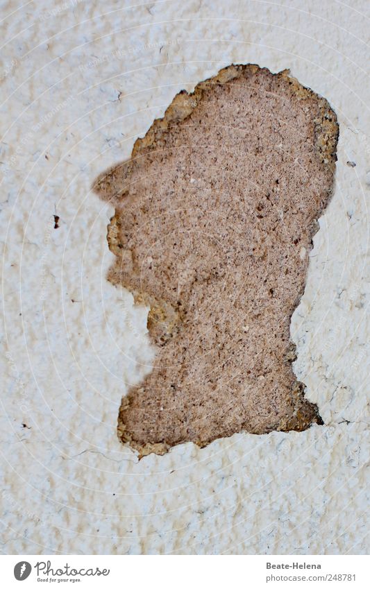 Sir Dexter maskulin Kopf Kunstwerk Mauer Wand Fassade Stein beobachten Denken ästhetisch schön kaputt positiv grau Ehre Kreativität Leidenschaft Profil Büste