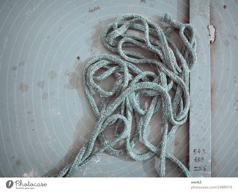 Strickmuster Seil liegen warten maritim unten Farbfoto Gedeckte Farben Außenaufnahme Nahaufnahme Detailaufnahme Strukturen & Formen Menschenleer