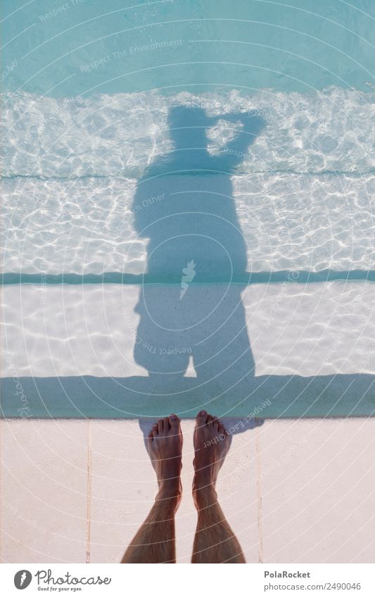 #A# Selfie Kunst Kunstwerk ästhetisch Schwimmbad Wasser Wasseroberfläche Wasserfarbe Fotograf Fotografie Fotografieren Hotelpool Schatten selbstbewußt