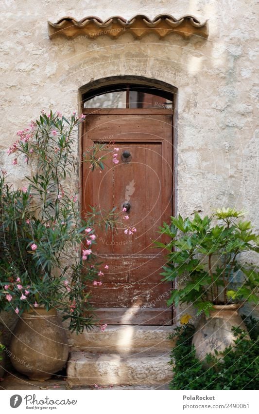 #A# Tür mit Stil Kunst ästhetisch Frankreich Provence Türrahmen Türklopfer Griff Vordach mediterran Vorgarten Häusliches Leben Wohnung Heimat Französisch