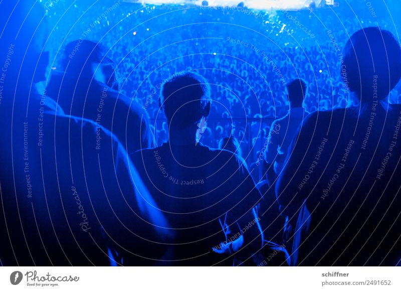 0815 | Rücken Lifestyle Freizeit & Hobby Entertainment Veranstaltung Musik Mensch Menschenmenge sitzen stehen blau Publikum Menschengruppe viele Konzert