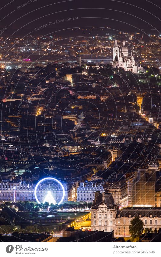 Leuchtende Pariser Stadt in der nahen Zukunft Lifestyle Ferien & Urlaub & Reisen Tourismus Ausflug Sightseeing Städtereise Nachtleben Landschaft Hauptstadt