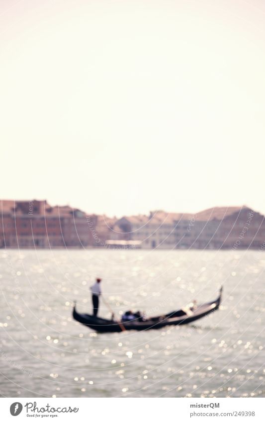 Venice Guy. Kunst ästhetisch Gondel (Boot) Gondoliere Wasser Meer Venedig Veneto Italien Romantik Wasserfahrzeug Haus Skyline Farbfoto Gedeckte Farben