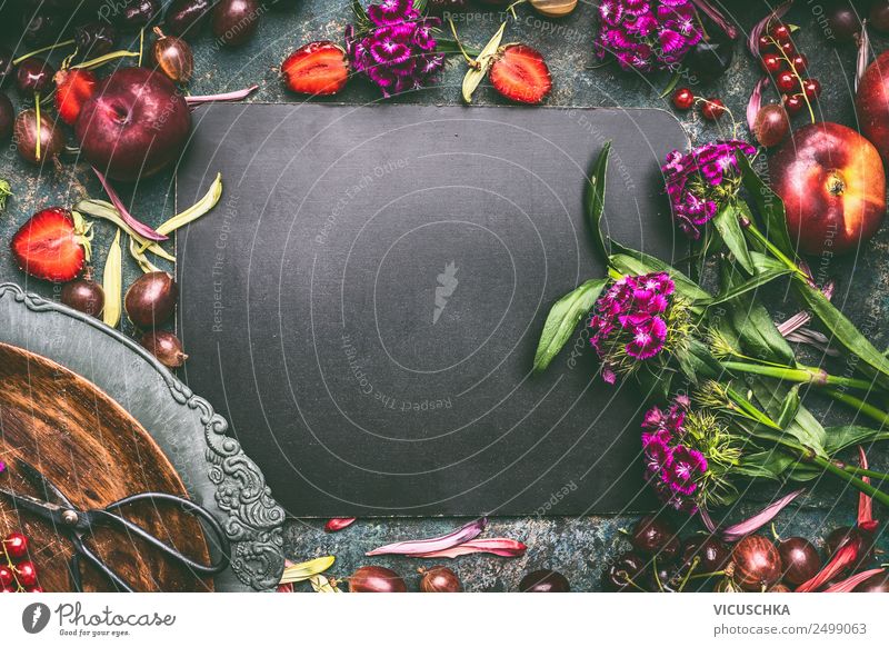 Hintergrund mit Sommerobst und Beeren Lebensmittel Frucht Ernährung Bioprodukte Stil Design Gesundheit Gesunde Ernährung Stillleben Hintergrundbild Pflaume