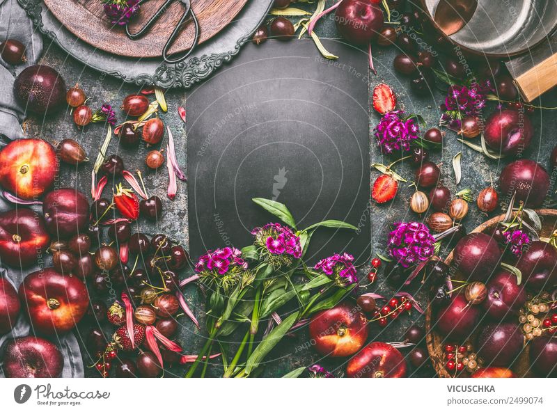 Sommer Obst und Beeren auf dem Tisch Lebensmittel Frucht Ernährung Bioprodukte Geschirr Stil Design Gesundheit Gesunde Ernährung Häusliches Leben Küche