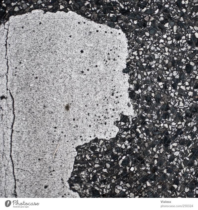 tarmac head Kopf Straße schwarz weiß Asphalt Markierungslinie Experiment abstrakt Strukturen & Formen Kontrast Silhouette Porträt