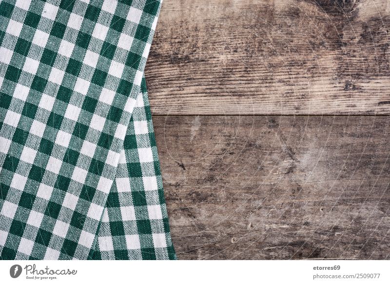 Tischdecke Stoff grün weiß Tischwäsche Küchenspüle Hintergrundbild Holzstruktur Textfreiraum ausleeren abstrakt Farbfoto Studioaufnahme Menschenleer