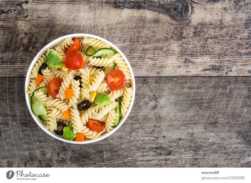 Nudelsalat Lebensmittel Gemüse Salat Salatbeilage Teigwaren Backwaren Ernährung Bioprodukte Vegetarische Ernährung Diät Schalen & Schüsseln Sommer frisch