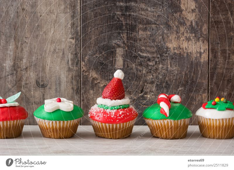 Chirstmas Muffins Kuchen Lebensmittel Speise Foodfotografie Backwaren Dessert Gesunde Ernährung Dekoration & Verzierung Feste & Feiern Weihnachten & Advent Baum