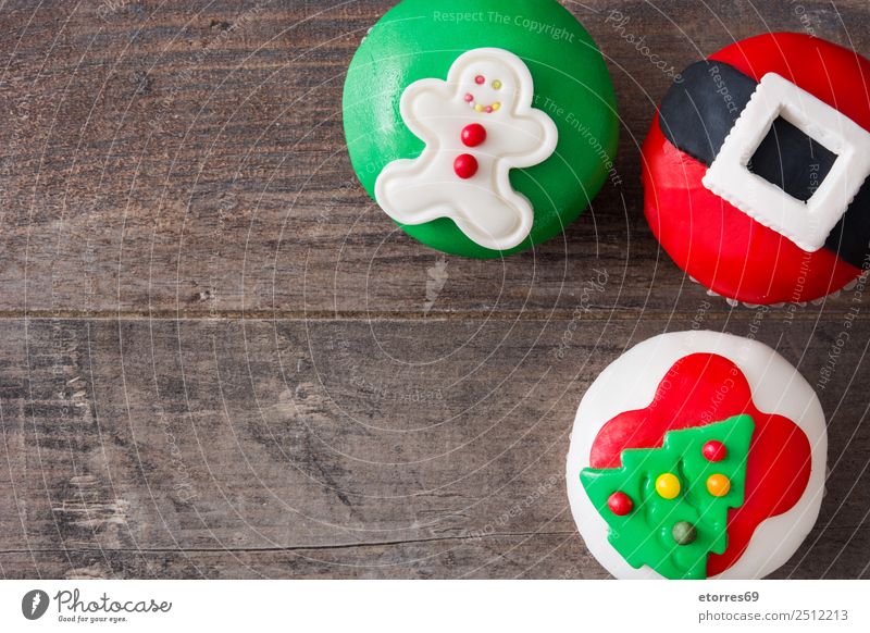 Weihnachtskuchen auf Holzuntergrund Lebensmittel Kuchen Dessert Süßwaren Gesunde Ernährung Ferien & Urlaub & Reisen Dekoration & Verzierung Feste & Feiern