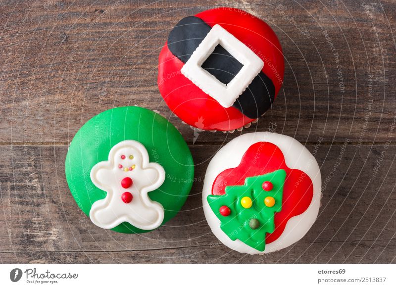 Weihnachtskuchen auf Holzuntergrund Lebensmittel Kuchen Dessert Gesunde Ernährung Ferien & Urlaub & Reisen Dekoration & Verzierung Feste & Feiern