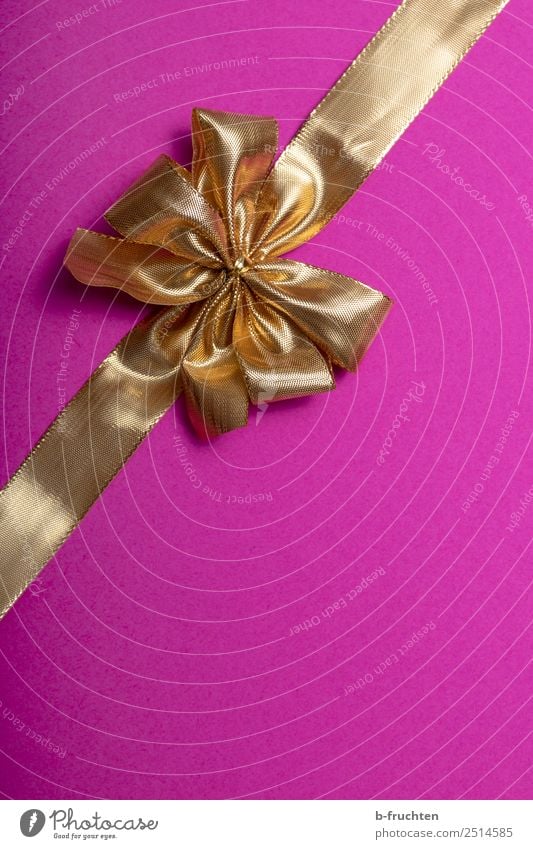 Geschenkschleife Feste & Feiern Hochzeit Geburtstag Papier Verpackung Paket Schnur Knoten Schleife elegant trendy schön gold violett rosa Liebe Überraschung