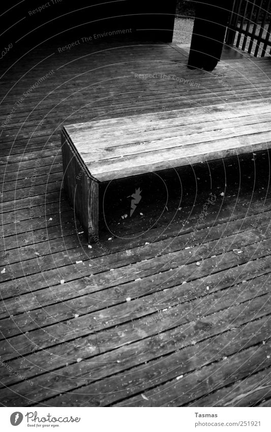 Der Winter naht Herbst Park Bauwerk Holzbrett holzrost Holzfußboden Holzbank Bank Terrasse Pavillon kalt grau schwarz Stimmung ruhig Schutz Stil Schwarzweißfoto