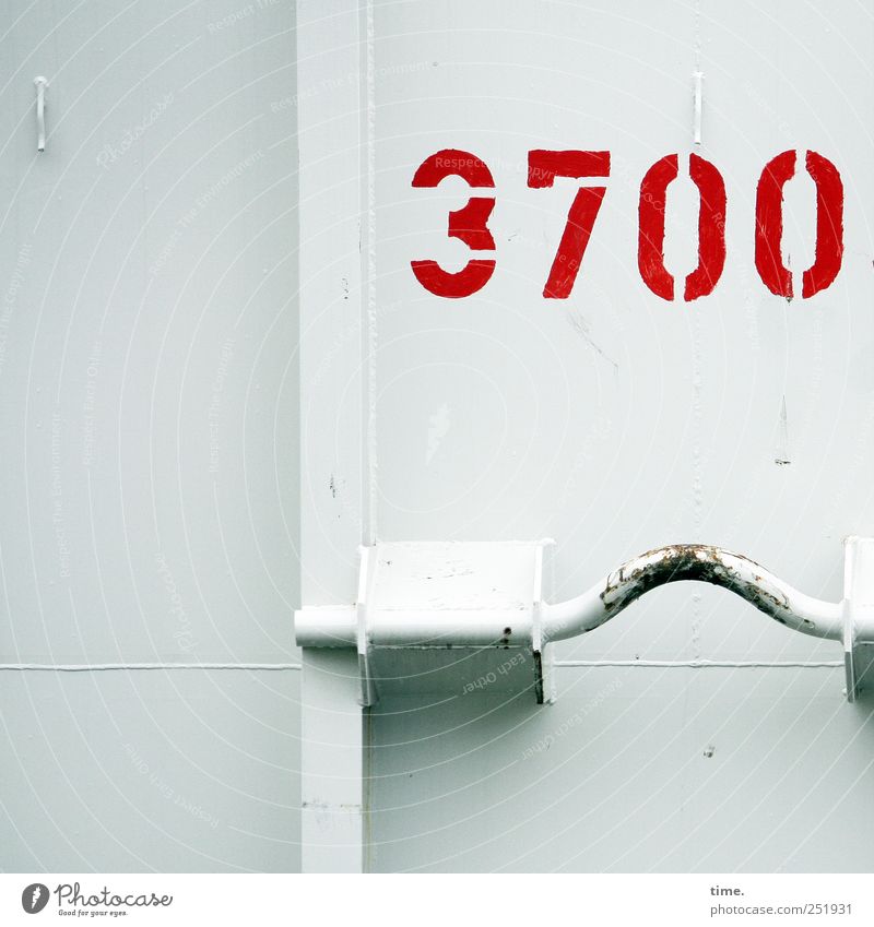 Künstlerisches Schwergewicht | Glückwunsch, Kalle! Container Metall Ziffern & Zahlen leuchten authentisch hell Sauberkeit rot weiß Ordnung Metallwaren Farbe