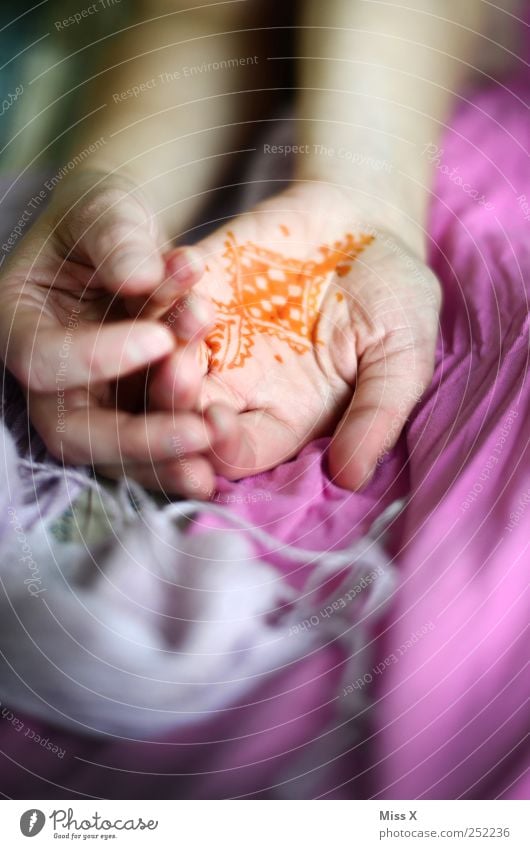 Henna schön Haut Hand Finger Accessoire Schmuck exotisch Religion & Glaube Hinduismus Hennamalerei Stoff rosa Farbfoto mehrfarbig Nahaufnahme Muster