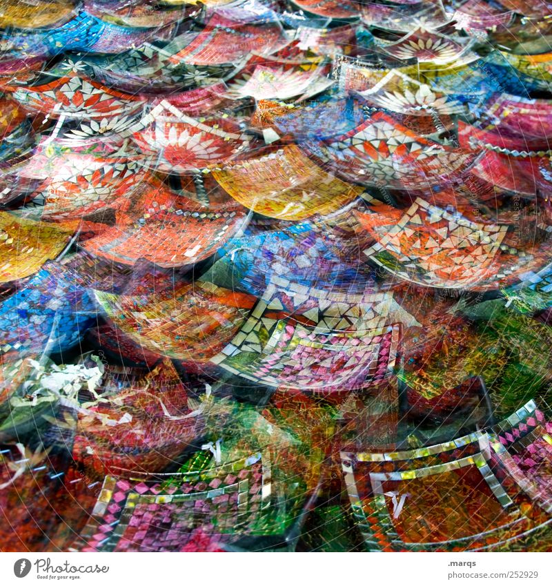 Ein Kessel buntes kaufen Design Kunstwerk Schalen & Schüsseln Ornament einzigartig viele verrückt mehrfarbig chaotisch Farbe Mosaik Indien Doppelbelichtung