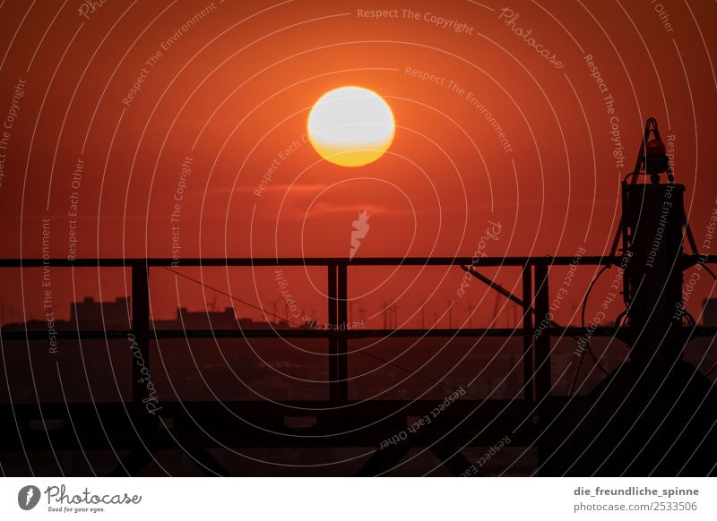 Sonnenuntergang am Schöneberger Gasometer II Architektur Landschaft Himmel Horizont Sonnenaufgang Sonnenlicht Sommer Schönes Wetter Berlin Deutschland Europa