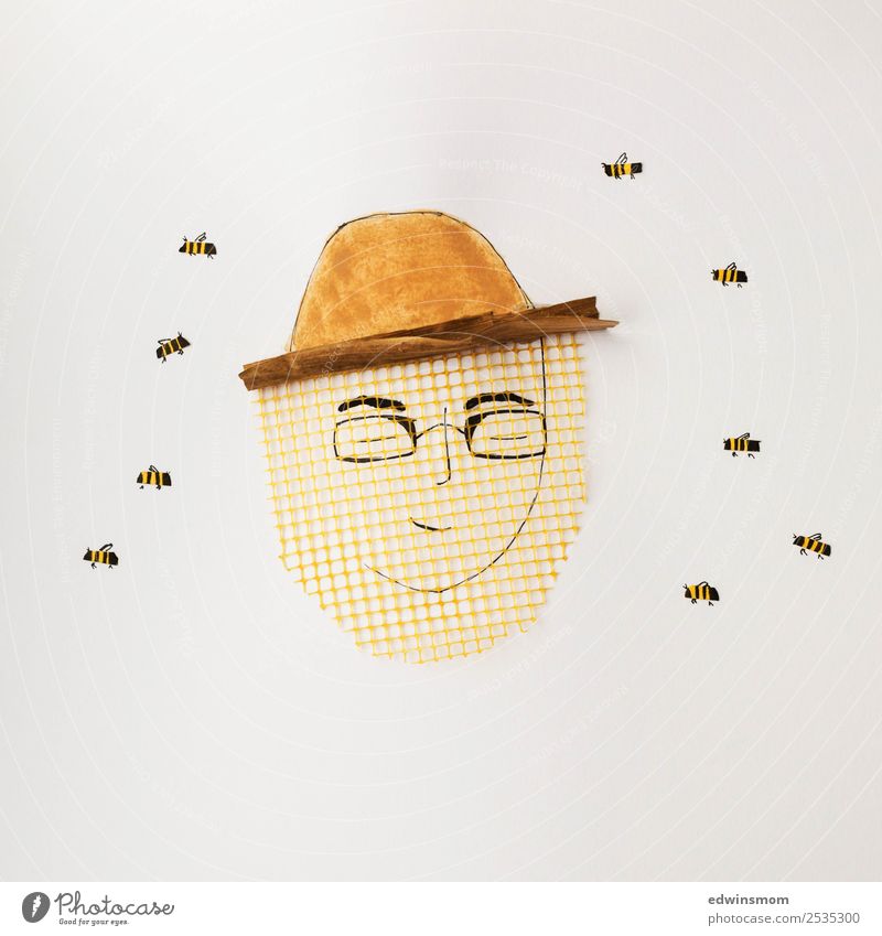 Honeybee Freizeit & Hobby maskulin Junger Mann Jugendliche 1 Mensch Schutzbekleidung Brille Hut Wildtier Biene Tiergruppe Papier Dekoration & Verzierung träumen