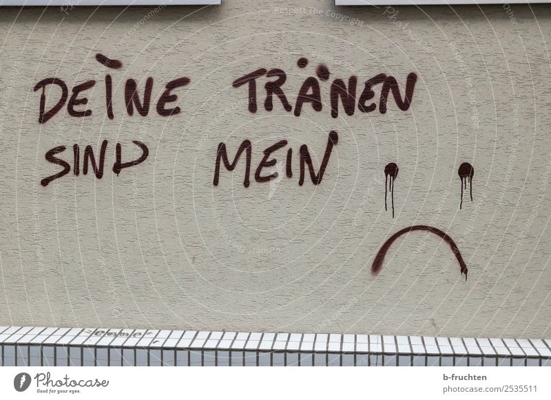 Deine Tränen sind mein Wand Graffiti Jugendkultur Mauer Schriftzeichen Kommunizieren schreiben frei Stadt Mitgefühl Traurigkeit Trauer Schmerz Freiheit