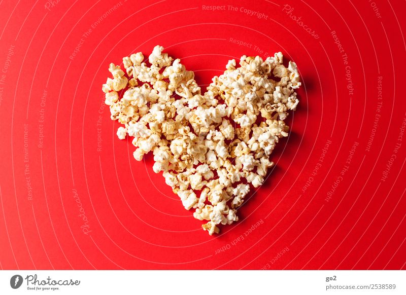 Popcorn Love Süßwaren Popkorn Ernährung Feste & Feiern Valentinstag Muttertag Hochzeit Geburtstag Kino Zeichen Herz lecker süß rot Gefühle Freude Glück