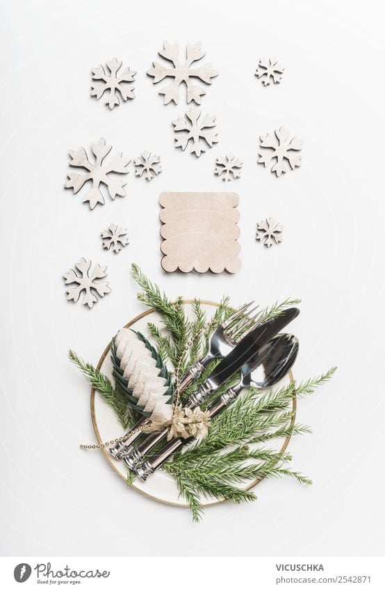 Weihnachten Tischgedeck Ernährung Festessen Geschirr Teller Besteck kaufen Stil Design Winter Party Veranstaltung Feste & Feiern Weihnachten & Advent