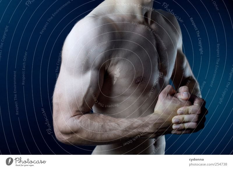 Kräftemessen Lifestyle schön Körper Gesundheit Leben Wohlgefühl Fitness Sport-Training Mensch maskulin Mann Erwachsene Brust Arme 18-30 Jahre Jugendliche